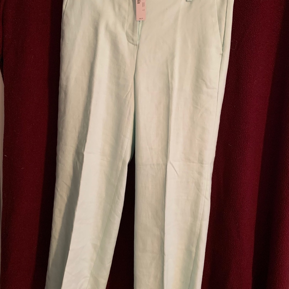 J. Crew lime green Capri linen pant